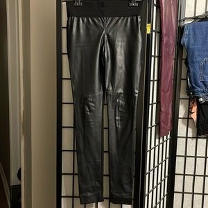 Club Monaco face leather front leggings and knit back